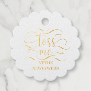 Etiquetas Para Recuerdos Toss Me En El Boda De Los Recién Matados