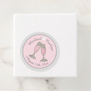 Etiquetas Para Recuerdos Tostadas De Champagne Rosa Saludos Boda Ducha De N