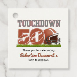 Etiquetas Para Recuerdos Touchdown Fifty Funny Football 50 cumpleaños