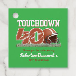Etiquetas Para Recuerdos Touchdown Forty Funny Football 40° cumpleaños