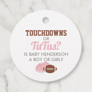 Etiquetas Para Recuerdos Touchdowns o Tutús Revelación de Género Gracias