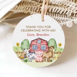 Etiquetas Para Recuerdos Tractor Farm Animals 1er cumpleaños
