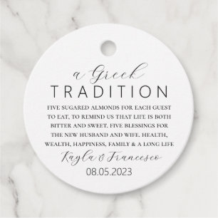 Etiquetas Para Recuerdos Tradición Boda griega