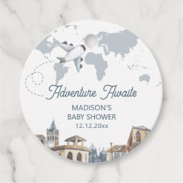 Etiquetas Para Recuerdos Travel Adventure World Map Airplane Baby Shower