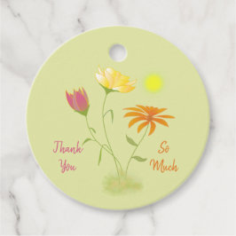 Etiquetas Para Recuerdos Tres flores en el sol - transparente.