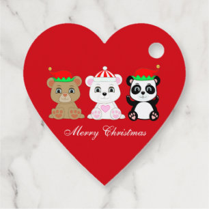 Etiquetas Para Recuerdos Tres osos de Navidad lindos