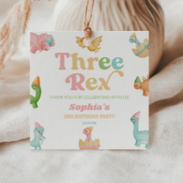 Etiquetas Para Recuerdos Tres Rex Dinosaur 3ª Fiesta de Tercer Cumpleaños