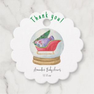 Etiquetas Para Recuerdos Trineo de Santa - gracias baby shower 