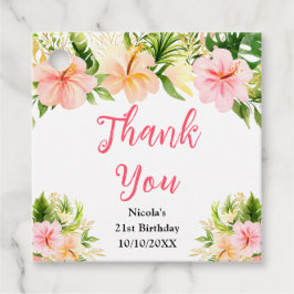Etiquetas Para Recuerdos Tropical Jungle Floral Birthday Thank You