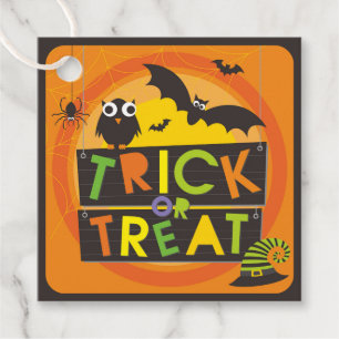 Etiquetas Para Recuerdos Trucos de Halloween O Gorra de Brujas de Bats