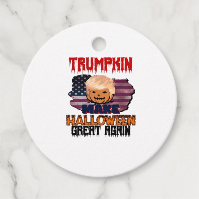 Etiquetas Para Recuerdos Trumpkin Halloween Classic (Anverso)