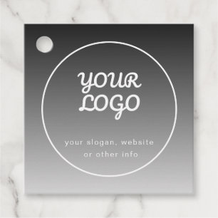 Etiquetas Para Recuerdos Tu logotipo y texto gradiente gris oscuro
