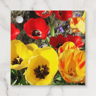 Etiquetas Para Recuerdos Tulipanes amarillos y rojos