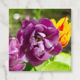 Etiquetas Para Recuerdos Tulipanes de Lilac en un día soleado