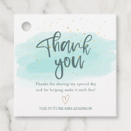 Etiquetas Para Recuerdos Turquesa Gold Watercolor Bridal Shower Gracias