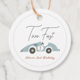 Etiquetas Para Recuerdos Two Fast Blue Race Car Boy 2nd Birthday