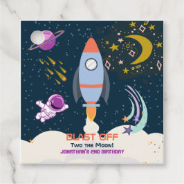 Etiquetas Para Recuerdos Two The Moon Boy Space Rocket 2nd Birthday