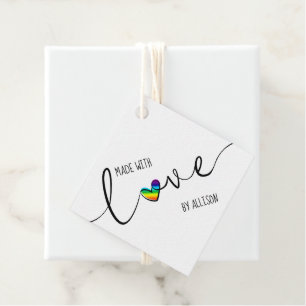 Etiquetas Para Recuerdos Typografía del corazón del arcoiris hecha con etiq