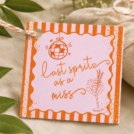 Etiquetas Para Recuerdos Último Spritz como Señorita Despedida de Soltera, 
