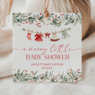 Etiquetas Para Recuerdos Un Alegre Pequeño Shower de Navidad para el Bebe