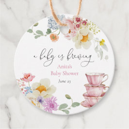 Etiquetas Para Recuerdos Un bebé elabora un Baby Shower de té con flores si
