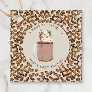 Etiquetas Para Recuerdos Un Bebé Está Preparando Café Helado Favor De Baby