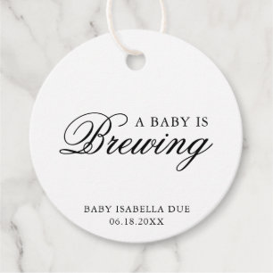 Etiquetas Para Recuerdos Un bebé está preparando un elegante Baby Shower de