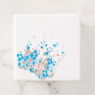 Etiquetas Para Recuerdos Un bonito conjunto de flores azules y rosas