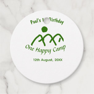 Etiquetas Para Recuerdos Un campamento feliz sol de montaña verde primer cu