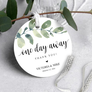 Etiquetas Para Recuerdos Un día antes, Boda de ensayo Gracias regalos,