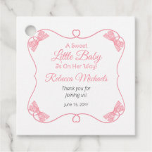 Un dulce bebé rosado se dobla Chica Baby Shower