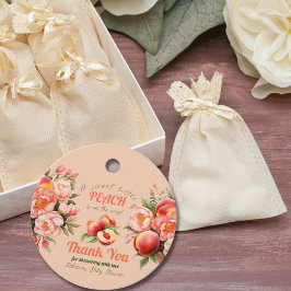 Etiquetas Para Recuerdos Un dulce poco de melocotón verano Baby Shower flor