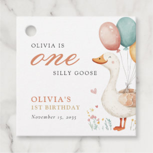 Etiquetas Para Recuerdos Un Fiesta del primer cumpleaños de Silly Goose