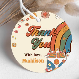 Etiquetas Para Recuerdos Un Groovy Babe Retro Arcoiris primer cumpleaños