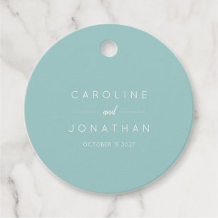 Etiquetas Para Recuerdos Un guión Minimalista moderno Aqua Custom Wedding