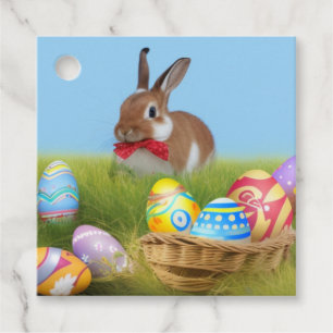 Etiquetas Para Recuerdos Un lindo conejo de Pascua para un ánimo positivo