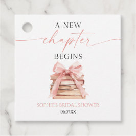 Etiquetas Para Recuerdos Un Nuevo Capítulo Comienza Libros con Lazo Rosa De