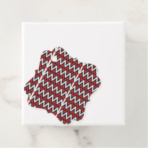 Etiquetas Para Recuerdos un patrón de zigzag rojo y negro en un grupo de fo