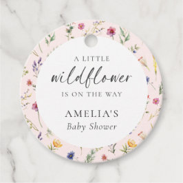 Etiquetas Para Recuerdos Un pequeño Baby Shower Chica rosado floral