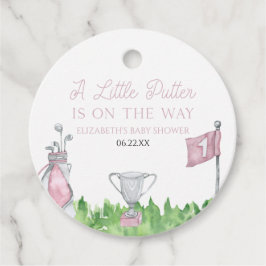 Etiquetas Para Recuerdos Un pequeño Baby Shower de golf rosa Putter