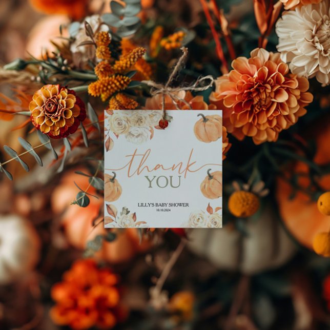 Etiquetas Para Recuerdos Un pequeño calabaza cae de Baby Shower Square (Subido por el creador)