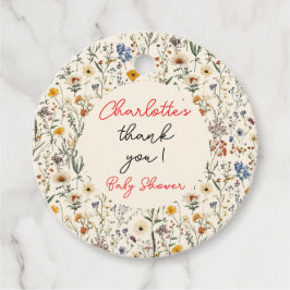 Etiquetas Para Recuerdos Un pequeño Chica de flores silvestres en Baby Show