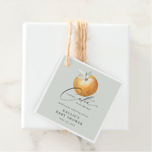 Etiquetas Para Recuerdos Un pequeño Naranja de Citrus Cutie Baby Shower
