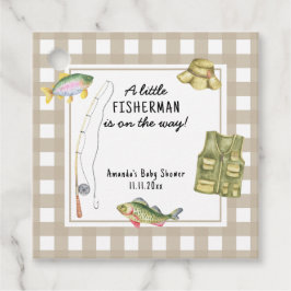 Etiquetas Para Recuerdos Un pequeño pescador está en camino Baby Shower
