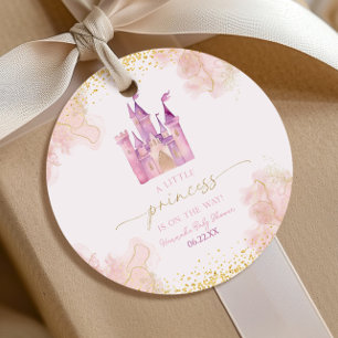 Etiquetas Para Recuerdos Un pequeño Princess Royal Castle Baby Shower