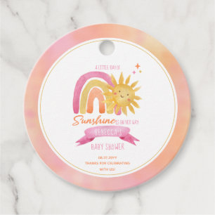 Etiquetas Para Recuerdos Un pequeño rayo de luz solar Chica Baby Shower