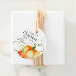 Etiquetas Para Recuerdos Una calabaza está en camino a Baby Shower