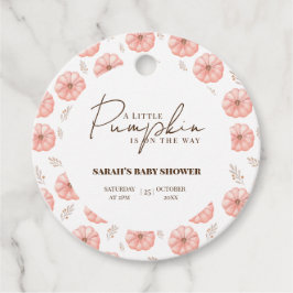 Etiquetas Para Recuerdos Una Calabaza Está En Camino De Baby Shower