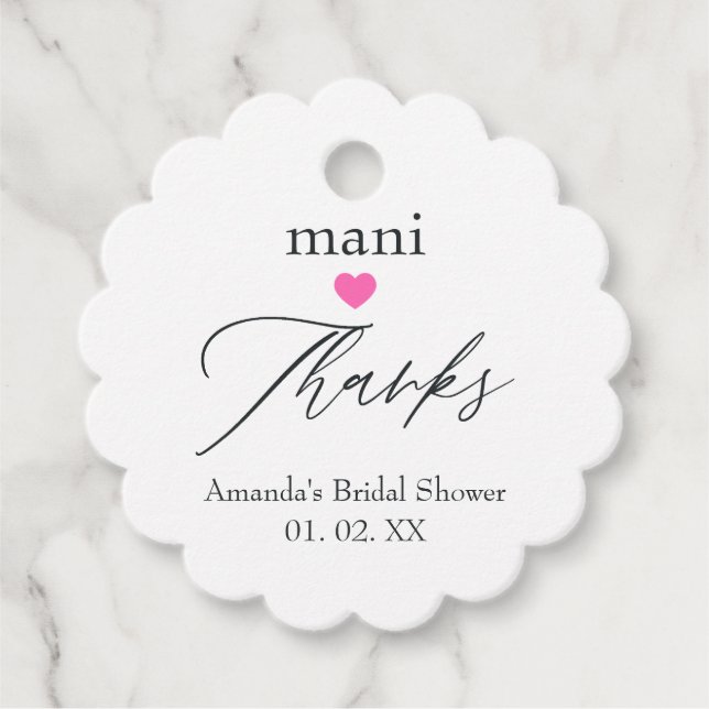 Etiquetas Para Recuerdos Uñas rosadas gracias (Anverso)