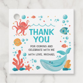 Etiquetas Para Recuerdos Under the Sea blue and coral Thank you tags 